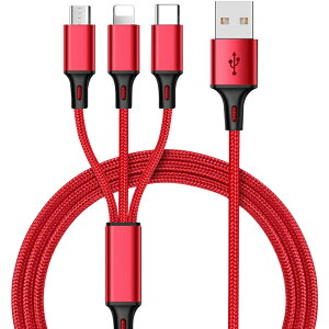 iphone USB Type-C micro USB 3 in 1 �[�d �P�[�u�� iPhone Android Xperia Galaxy �X�}�z �[�d�P�[�u�� iPad iPod 3A �}���[�d�Ή� �i�C���� �A���~ ���ϋv