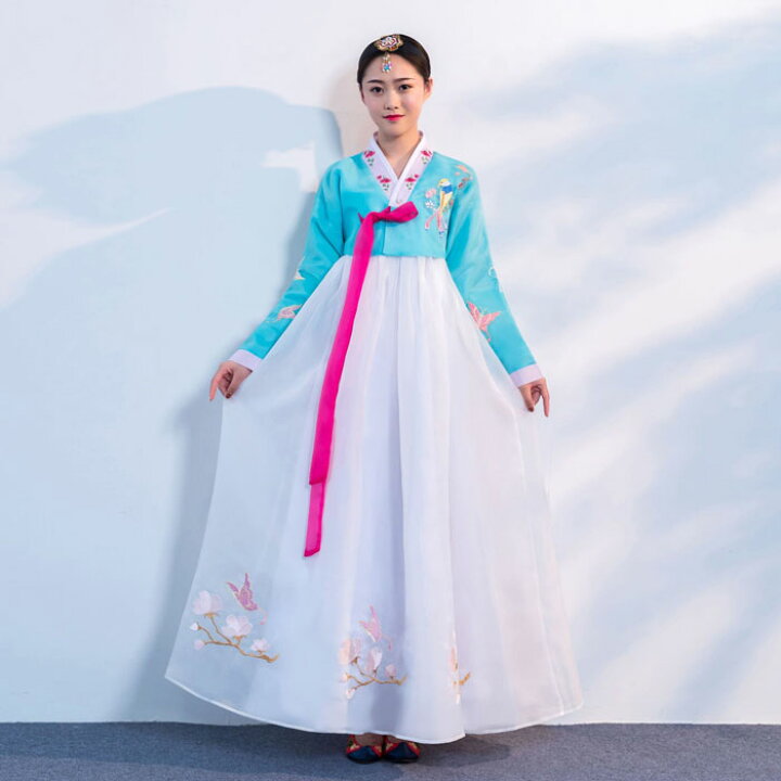 楽天市場】韓国民族衣装 チマチョゴリ 韓服 全15色 鳥 花 刺繍 華やか  