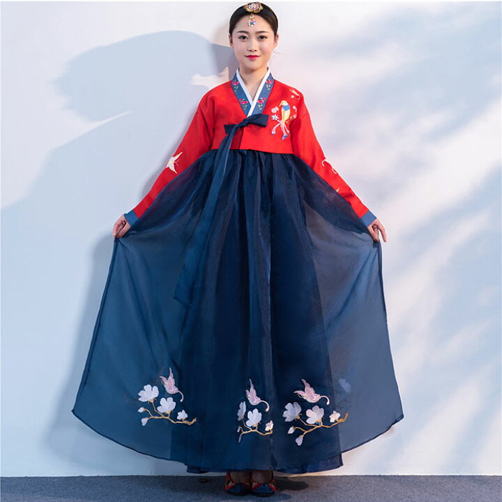 楽天市場】韓国民族衣装 チマチョゴリ 韓服 全15色 鳥 花 刺繍 華やか  