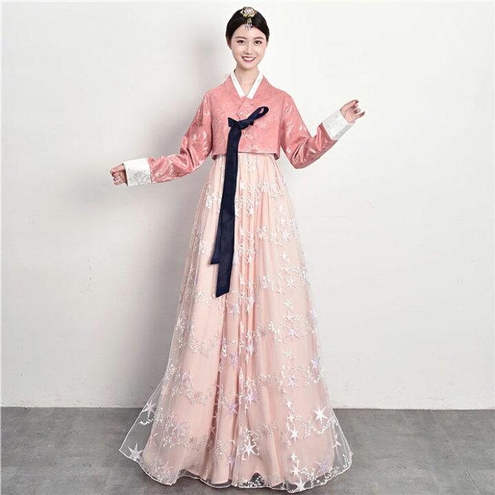 楽天市場】韓国民族衣装 チマチョゴリ 韓服 全14色 花プリント 