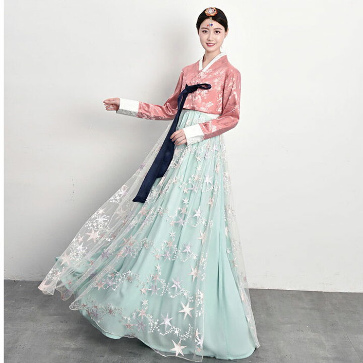 楽天市場】韓国民族衣装 チマチョゴリ 韓服 全14色 花プリント  