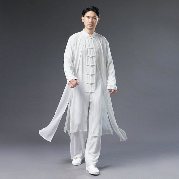 楽天市場】チャイナ服 メンズ 男性 シフォンの羽織と綿麻シャツの一 