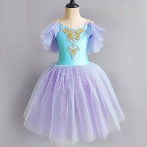 チュチュドレスレオタード 子ども バレエ レオタード スカート付き ロング丈 子供 キッズ ダンス衣装 チュチュスカート付 バレエ レオタード キッズ ジュニア ダンス 発表会 舞台衣装 ステ