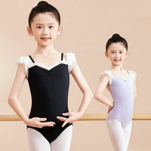 バレエ レオタード キッズ 子供 かわいい フリル袖 背中水玉刺繍 エレガント 子供用 バレエレオタード シースルー チュール おしゃれ キッズのレオタード Vネック 子供バレエ バレエ用品 キ