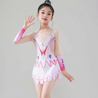 新体操ウエア レオタード 練習 団体服 子供 ダンス 発表会 ステージ 美しい バレエ用品 キッズ服 長袖 体…