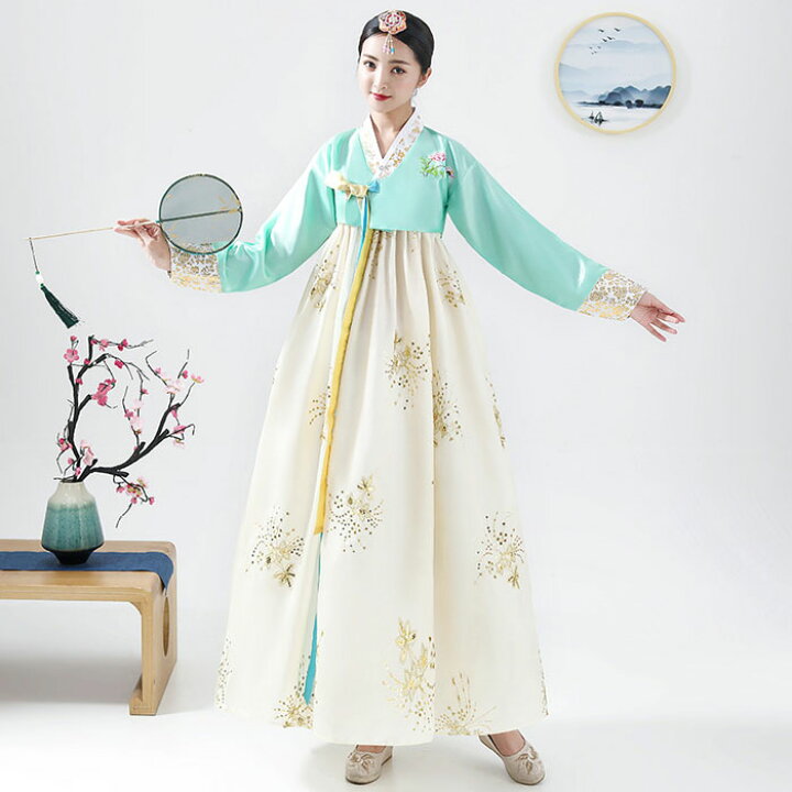 楽天市場】韓国民族衣装 チマチョゴリ 韓服 刺繍 スパンコール 華やか  