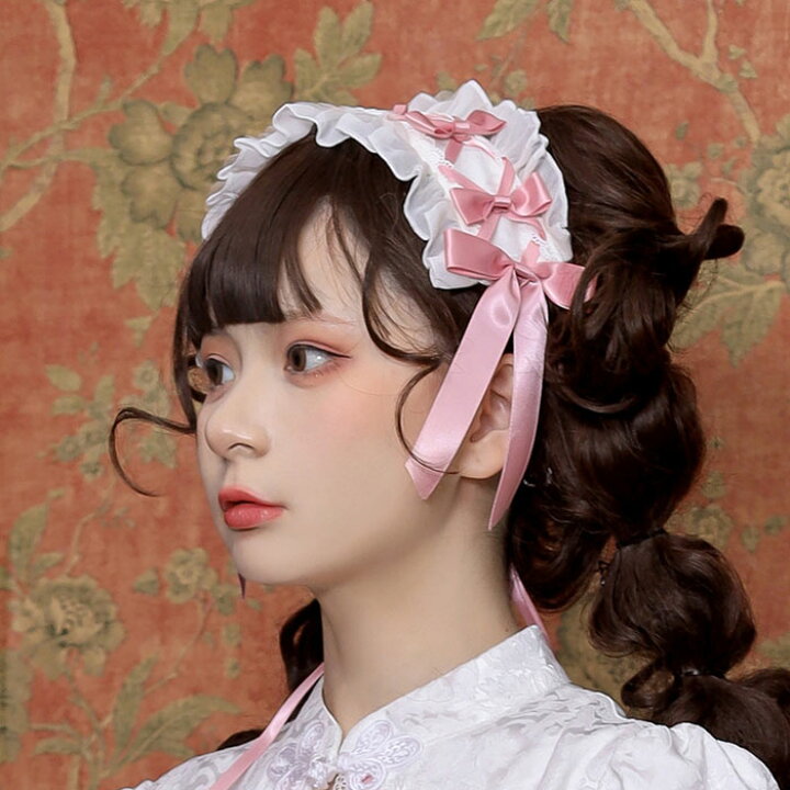 楽天市場】ヘッドドレス3色 フリル ヘッドドレス リボン かわいい  