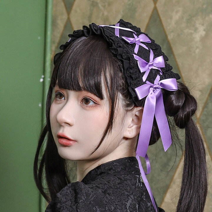 楽天市場】ヘッドドレス3色 フリル ヘッドドレス リボン かわいい 