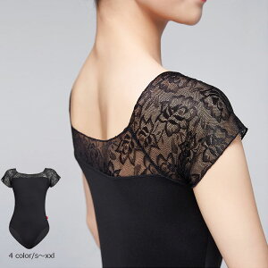 バレエ レオタード 大人 ジュニア レース 黒 花柄 レースレオタード スカートなし 半袖 フレンチ袖 バレエレオタード 可愛い レース 花柄 おしゃれ バレエウェア バレエ用品 新体操 社交ダン