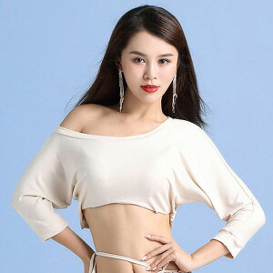 ドルマン トップス 2色 ベリーダンス トップス ベリーダンス 衣装 レッスン着 秋 冬 半袖 ヨガ トップス ショット丈 オフショルダー レッスンウェア ダンスウェア レディース ダンス衣装 ワ