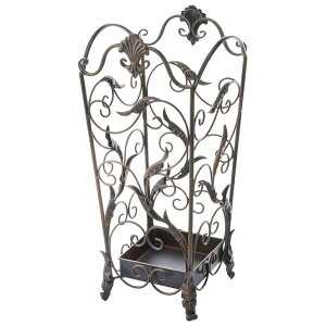 傘立て アイアン リーフ ブロンズ ホワイト 傘たて 傘入れ アンブレラスタンド 玄関収納 レインラック 輸入雑貨 おしゃれ かわいい ヨーロッパ クラシック アンティーク 雑貨 ギフト プレゼ