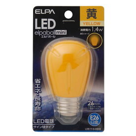 （まとめ） ELPA LED装飾電球 サイン球形 E26 イエロー LDS1Y-G-G903 【×5セット】[21]