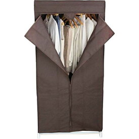 ハンガーラック 衣類収納 約幅75cm ブラウン 不織布 カバー付き スチールパイプ スーツラック ベッドルーム 寝室[21]