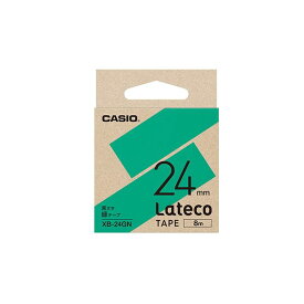 （まとめ） カシオ ラベルライター Lateco専用詰替用テープ 緑に黒文字 24mm 【×3セット】[21]