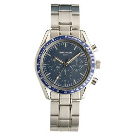 [ブラフマン] 腕時計 日本製ムーブメント フェイククロノグラフ 3針 BR001-03 【文字盤：ブルー】[21]