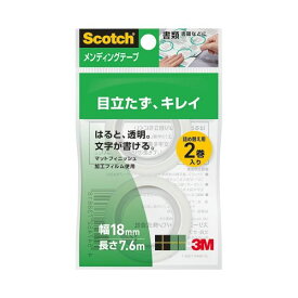 (まとめ) 3M スコッチ メンディングテープ 詰替 18mm×7.6m CM18-R2P 1パック(2巻) 【×30セット】[21]