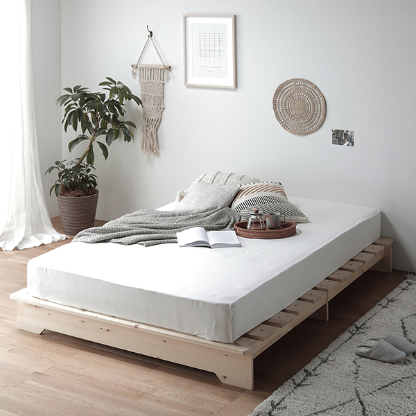 楽天市場】ベッド 約幅120cm セミダブル 木製 通気性 フレームのみ