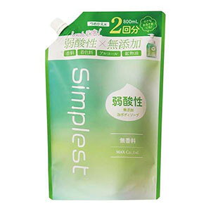 マックス Simplest弱酸性 無添加泡ボディソープ つめかえ2回分800ml