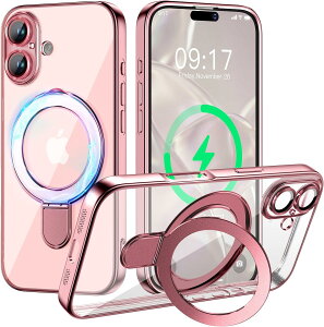 iPhone 17 �P�[�X iPhone 17e/16e 17 Pro 16Pro iPhone 16/15/14/13 �V���[�Y �J�o�[ �B���X�^���h ���C�P�[�X HaloLock�t�� MagSafe�ƌ݊��� ���� �R�p�O���[�h�̕ی� �Ռ��z���R�[�i�[ �X�^���h�@�\