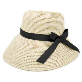 帽子 レディース [メール便可] 麦わら帽子 春夏 折りたたみ UVカット つば広 軽量 やわらかブレードリボンAiryハット