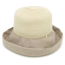 洗えるハット レディース [メール便可] つば広 帽子 夏春 折りたたみ UVカット サイズ調整 麦わら帽子 洗えてたためる異素材MIXエッジアップUVハット