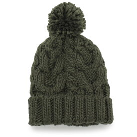ニット帽 ボンボン [メール便可] レディース 帽子 メンズ 秋冬 スキー スノボ 防寒 ケーブル編 Fluffyボンボンニット帽