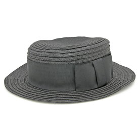 カンカン帽 レディース 帽子 リボン ハット 春夏 ペーパー サイズ調節 HAT シンプル 幅広 milsa BAGGYリボンカンカン帽