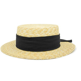 麦わら帽子 カンカン帽 ハット レディース UV対策 春夏 サイズ調節 ストローハット HAT milsa Backリボン麦カンカン帽
