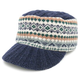 キャップ レディース [メール便可] 帽子 秋冬 つば付き ニット帽 CAP ネイティブ milsa ドネガルNAVIVEドゴールキャップ