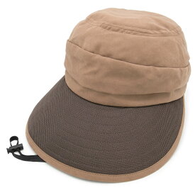 キャップ つば広 [メール便可] 帽子 洗える レディース あご紐つき 秋 UV 吸汗速乾 milsa 風で飛ばされにくいAutumnジョッキーキャップ