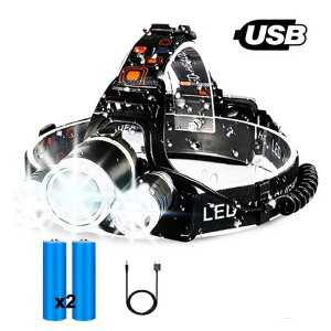 LEDヘッドライト 充電式 最強ルーメン 自転車 LEDライト ヘッドランプ 登山 釣り ジョギング 10000ルーメン 明るい かっこいい 充電式 照射距離約500メートル