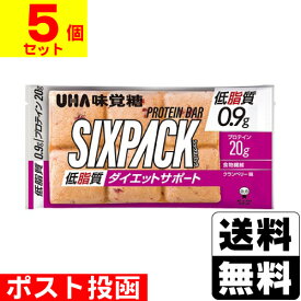 ■ポスト投函■[UHA味覚糖]SIXPACK プロテインバー クランベリー味 40g【5個セット】