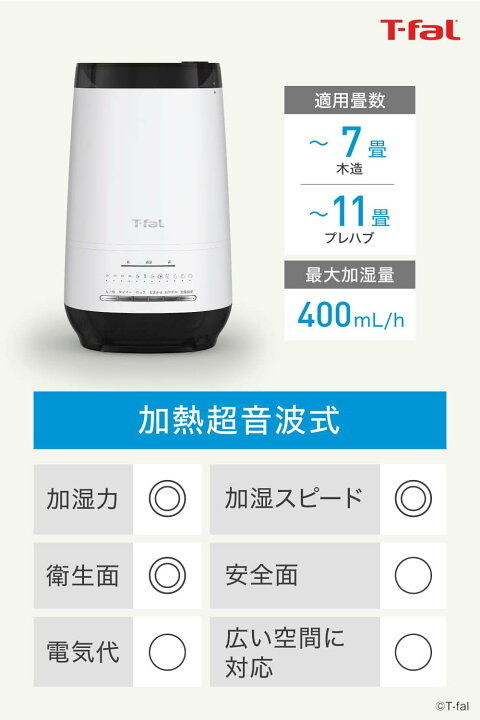 楽天市場】ティファール T-FAL HD3040J0 ハイブリッド式加湿器スチーム 
