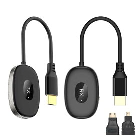【2024年モデル】ワイヤレス HDMI 送受信機 セット 小型 30M転送 1080P/5Ghz対応 低遅延 WIFIも設定も不要 TV/PC/Mac/Laptop/Window/カメラ/監視カメラなど対応 収納に便利