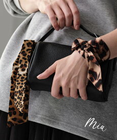 【P2倍★2/4 12時-2/11迄】【今だけ送料無料★2/11迄】【MIA/ミア】レオパードリボンスカーフ/レディース アクセサリーリボンスカーフ タイ リボン ヘアアクセサリー ブレスレット チャーム おしゃれ きれいめ プレゼント 大人 プチプラ スカーフ ヒョウ柄 レオパード