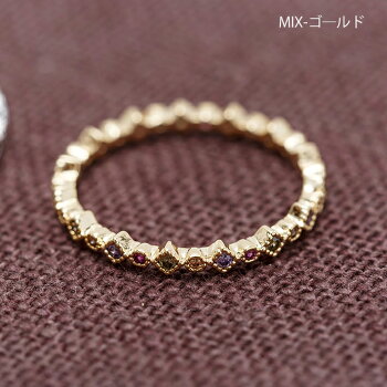 【silver925】MIXリング【指輪シルバーリングジルコニアリングアクセサリーシルバーアクセゴールドリングゴールドレディースシルバーシルバー925】