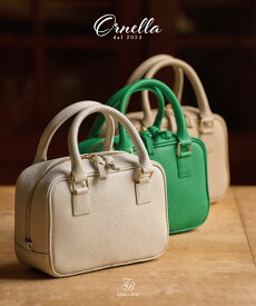 【ジューンブライド★お呼ばれコーデ】【ORNELLA/オルネラ】リアルレザーミニボストンバッグ レディース バッグ 鞄 レザーバッグ 牛革 カウレザー ホワイト ライトベージュ グリーン 緑 白 きれい目 おしゃれ ミニバッグ フォーマルバッグ ★formal24