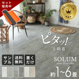 フロアタイル 置くだけ 6畳 大理石 2畳 1畳 9枚〜54枚 賃貸OK 床材 フローリングマット 床タイル 吸着 貼ってはがせる 接着剤不要 敷くだけ 床 DIY リフォーム 模様替え 簡単 おしゃれ 置き敷きタイプ マーブル ストーン調 グレー ホワイト リゾート SOLUM ソルム [stc54-84]