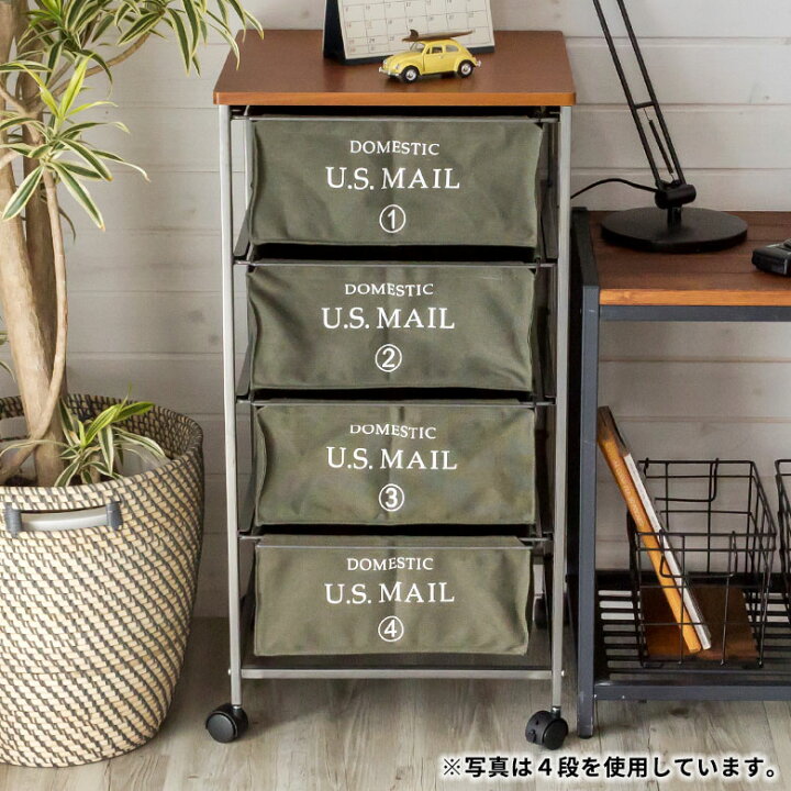 楽天市場】インダストリアルなチェストワゴン 5段 U.S.MAIL ユーエス 