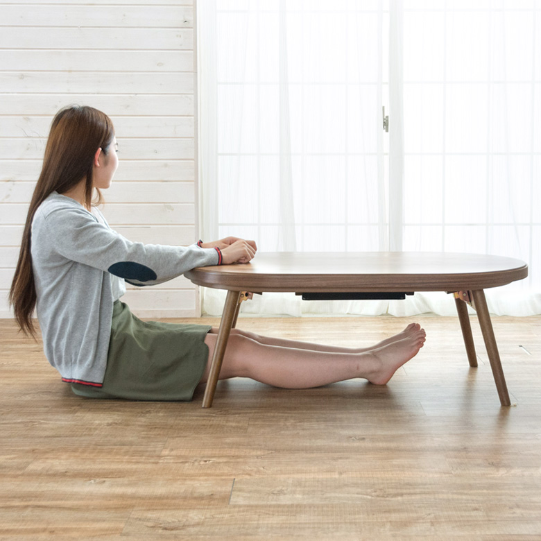 楽天市場】こたつ テーブル 楕円形 幅100×60cm 高さ36cm 天然木製