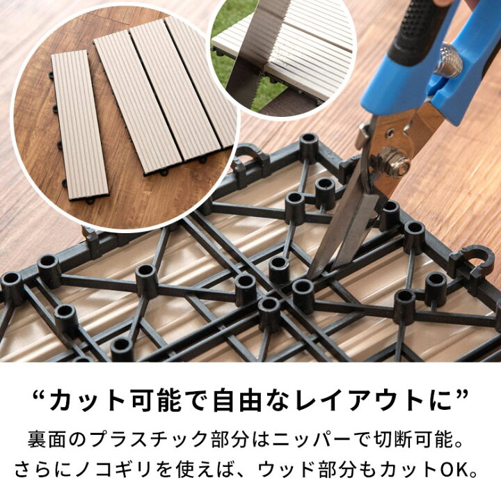 楽天市場】【最大500円クーポン】 ウッドデッキタイル 人工木 樹脂 