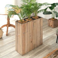 プランターカバー ウッドプランターボックス ウッドプランターカバー 長方形 3分割トールスクエア型 5号…