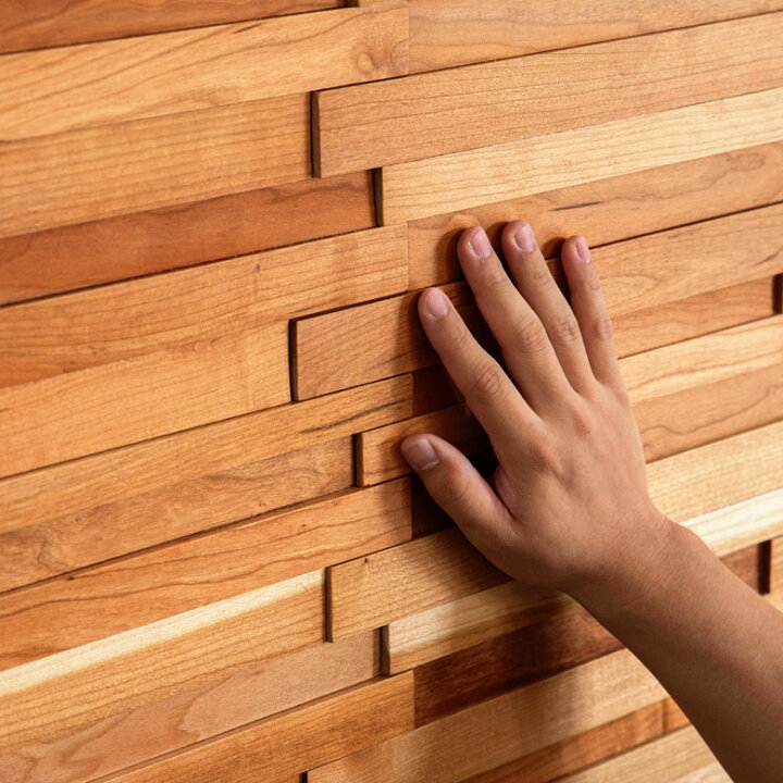 楽天市場 ウォールパネル 天然木 チェリーウッド ウッドタイル 壁用 ジョイント式 ウッド 木製 約 W 60cm D cm H 1 1cm 壁材 木材 壁紙 壁面 パネル 板壁 壁板 壁木 Diy 模様替え ウッドパネル 北欧 ナチュラル モダン おしゃれ