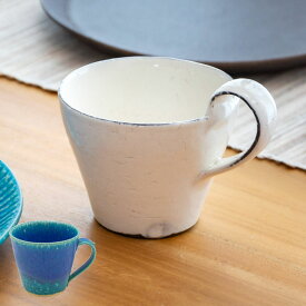 マグカップ 信楽焼 カップ ブルー ホワイト 焼物 割れ粉引 青 和 ドリンク 日本製 丸十製陶 [90093]