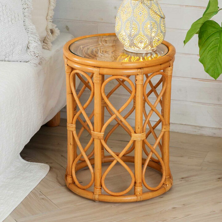 楽天市場】サイドテーブル ラタン コーヒーテーブル ナイトテーブル W  