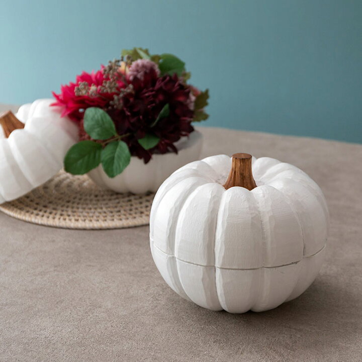 楽天市場 オブジェ パンプキン特大サイズ ホワイト 白 ハロウィン クリスマス W 16cm H 18cm D cm 飾り 木彫り Diy かぼちゃ 置き物 デコレーション コーディネート ハンドメイド ナチュラルシック おしゃれ 北欧 オーナメント リゾート 塩系 男前 西海岸 かっこいい