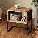 サイドテーブル ナイト テーブル ラック 木製 ウッド アイアン W42.5cm D30cm H45cm Botanique ボタニーク ミニテーブル オープンシェルフ ソファーテーブル ベッドサイドテーブル 西海岸インテリア サーフスタイル カリフォルニアスタイル コンパクト 一人暮らし[51317]