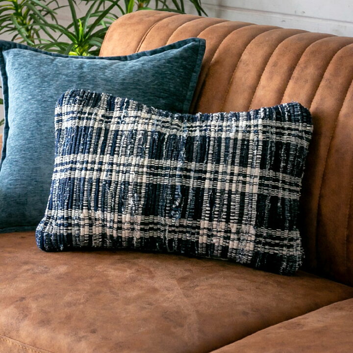 楽天市場 クッションカバー デニム 30 50cm チェック柄 長方形 横長 クッション用カバー ピロー 背あて 背当て ソファ ベッド アウトドア 車内 おしゃれ かっこいい サーフ アメリカン ミッドセンチュリー ヴィンテージ 西海岸 ビーチ 生活雑貨のネット