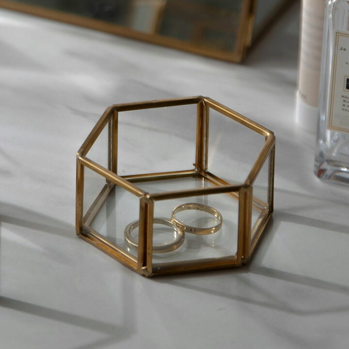 楽天市場】ガラスと真鍮 アクセサリーケース 小物入れ Brass ブラス  