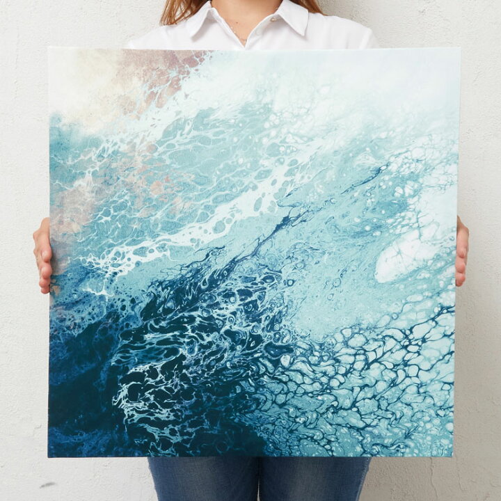 楽天市場 アートパネル Deep Sea 深海 キャンバス アート 幅50cm 高さ50cm 正方形 絵 抽象画 ウォールデコレーション 壁掛け イラスト 現代アート 青 ブルー グリーン 緑 アブストラクト おしゃれ モダン 北欧 韓国 韓国インテリア 海外インテリア 生活雑貨の